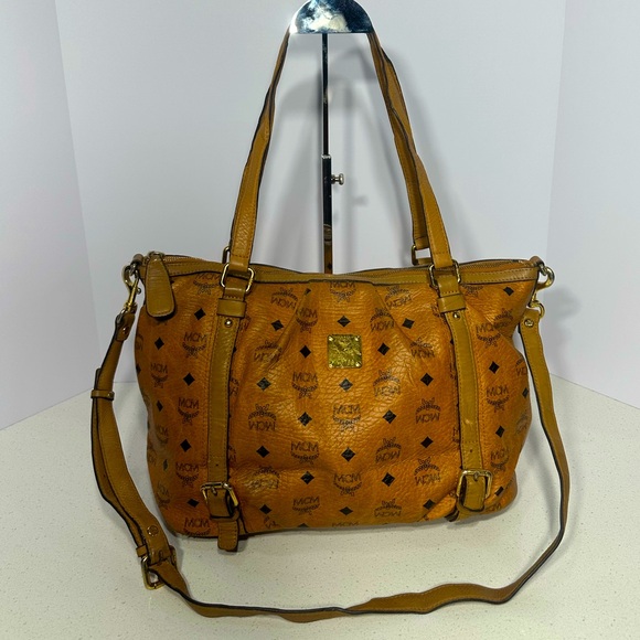 MCM Handbags - MCM VISETOS VINTAGE SHOULDER BAG COGNAC MEDIUM